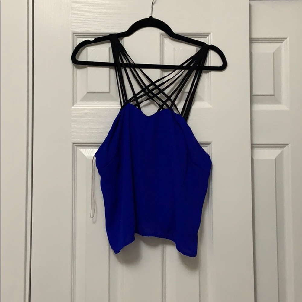 Black and blue tank top